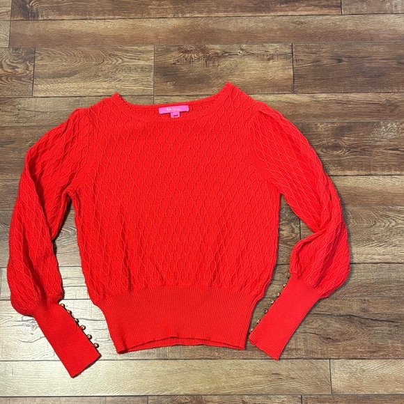 Lilly Pulitzer Red Textured Blouse - Picture 4 of 6